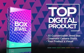 AE模板-数字产品服务包装盒子展示3D海报书籍介绍视频 Digital Product Box Teaser