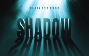 5个3D立体科幻电影大片标题海报文本PSD特效样机 Cinematic Shadow Text Effect