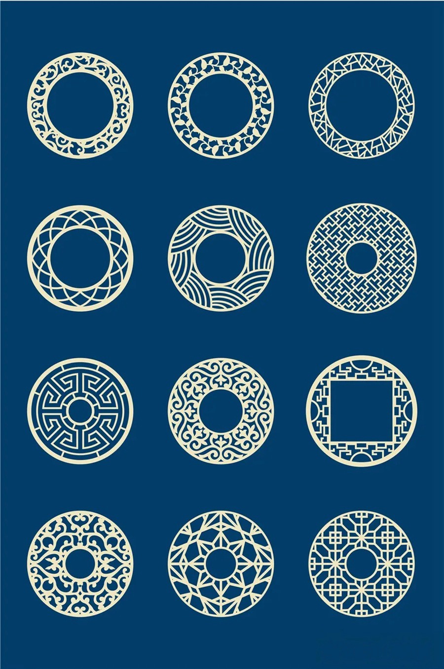 中国风传统古典青花瓷图案花纹图形纹样AI矢量模板花纹设计素材 图片素材 第7张