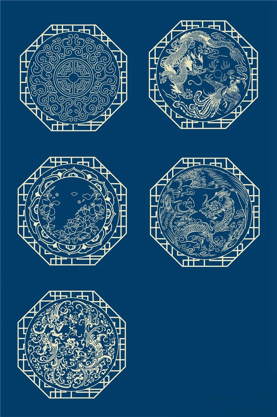 中国风传统古典青花瓷图案花纹图形纹样AI矢量模板花纹设计素材 图片素材 第9张