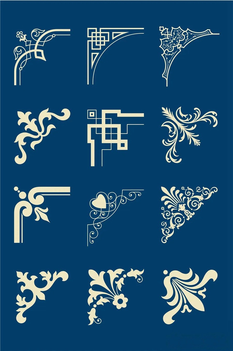 中国风传统古典青花瓷图案花纹图形纹样AI矢量模板花纹设计素材 图片素材 第11张