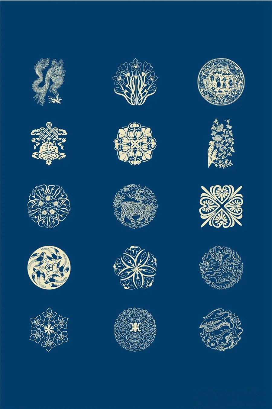 中国风传统古典青花瓷图案花纹图形纹样AI矢量模板花纹设计素材 图片素材 第12张