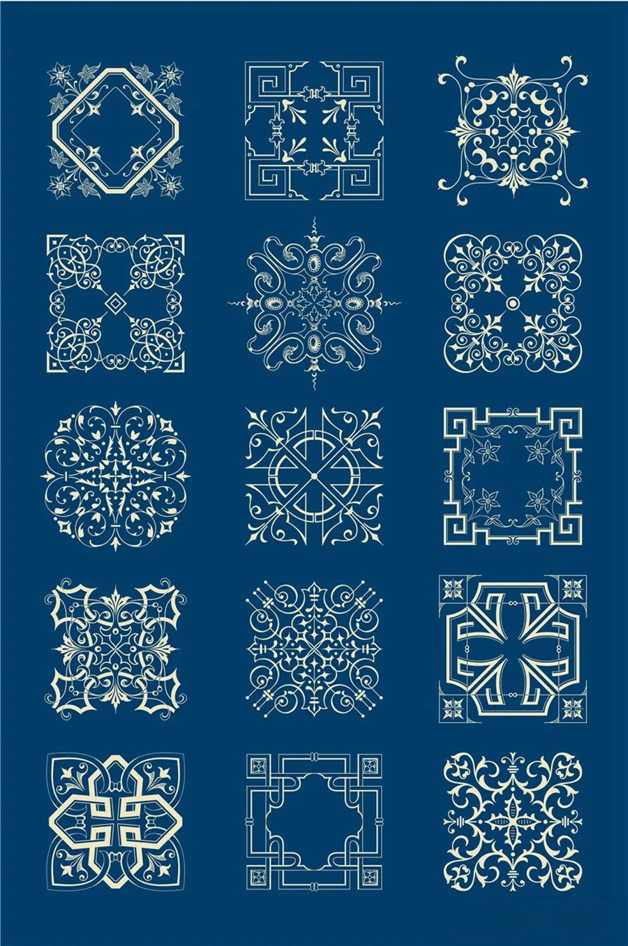 中国风传统古典青花瓷图案花纹图形纹样AI矢量模板花纹设计素材 图片素材 第13张