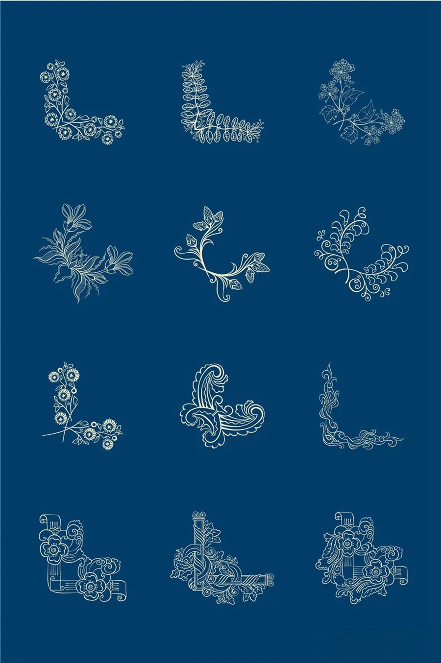 中国风传统古典青花瓷图案花纹图形纹样AI矢量模板花纹设计素材 图片素材 第14张
