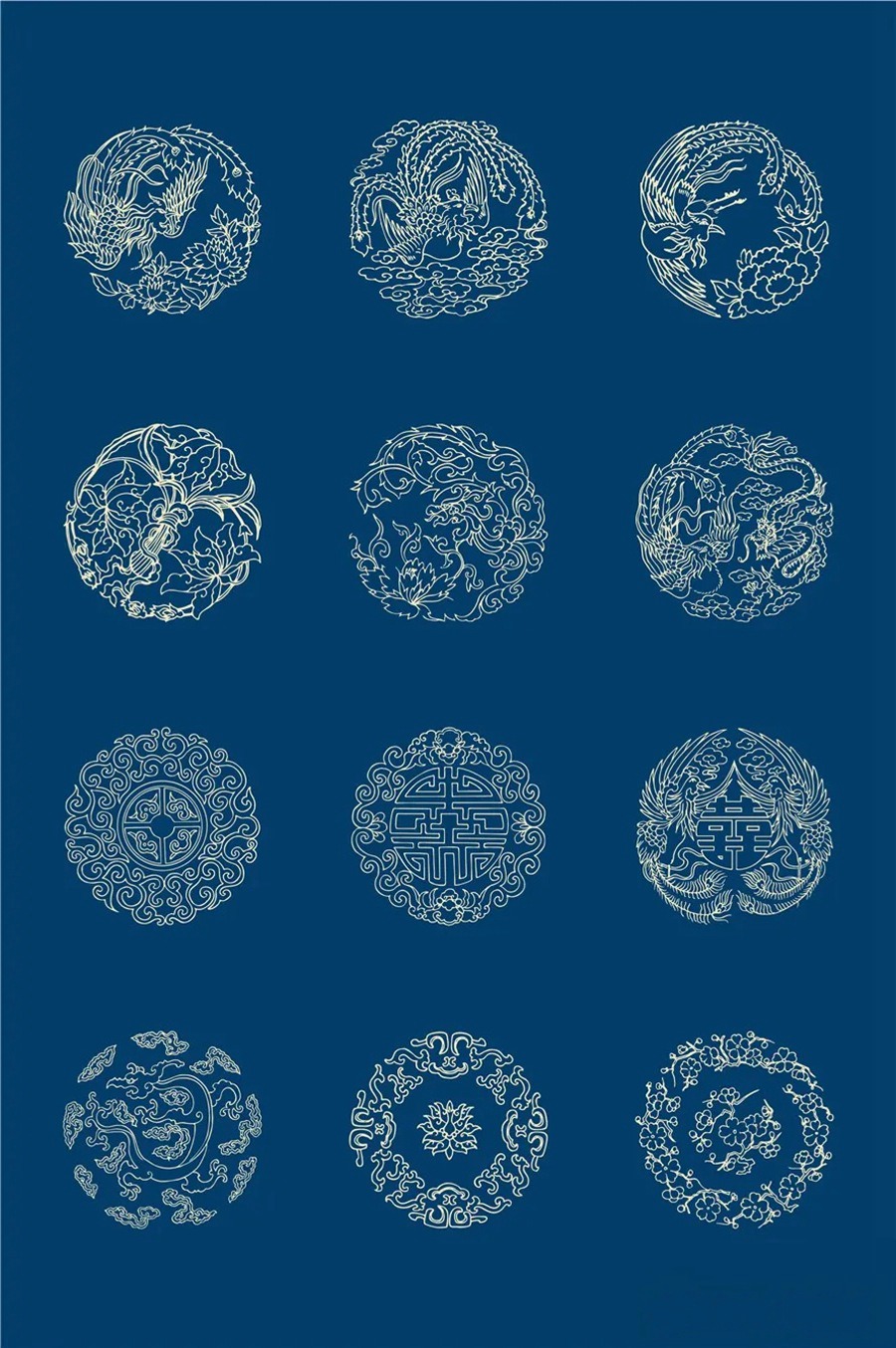 中国风传统古典青花瓷图案花纹图形纹样AI矢量模板花纹设计素材 图片素材 第19张