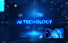 AE模板-ai人工智能数字机构技术幻灯片在线通信企业宣传片动画 Technology Promo Opener