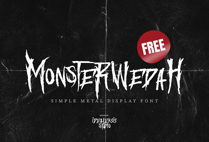 Monster Wedah 重金属英文摇滚字体，免费可商用 设计素材 第1张