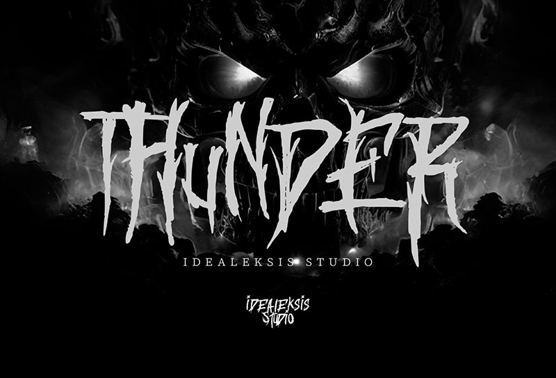 Monster Wedah 重金属英文摇滚字体，免费可商用 设计素材 第4张