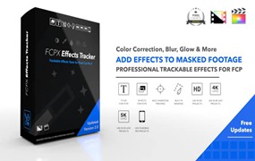 FCPX插件：自动跟踪效果工具色彩校正模糊发光效果 Pixel Film Studios – FCPX Effects Tracker 2.0