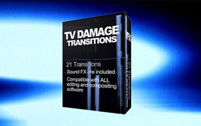AVIDEDITOR 21个电视损坏蓝宝石效果叠加剪辑视频素材 Transitions TV Damage