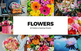 植物花卉自然旅拍摄影后期Lightroom预设及电影调色LUT预设 20 Lightroom Presets und LUTs für Blumen