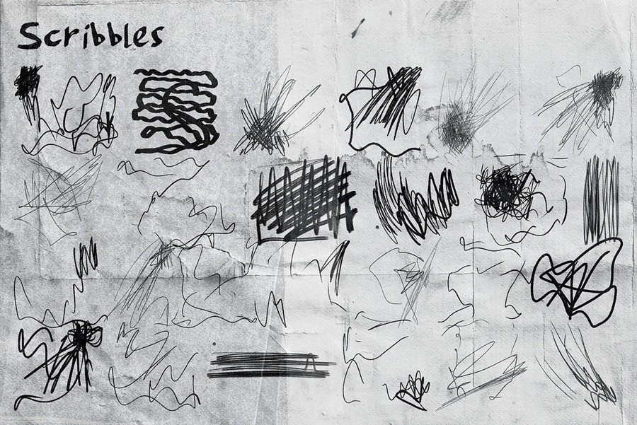 1000个嘻哈前卫摇滚复古Y2K风街头涂鸦手绘线条箭头图形PNG免抠图设计素材 Anti-Drawings Vol.1 , 第6张