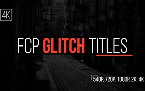 16个可定制文本标题故障效果FCPX插件 FCP Glitch Titles