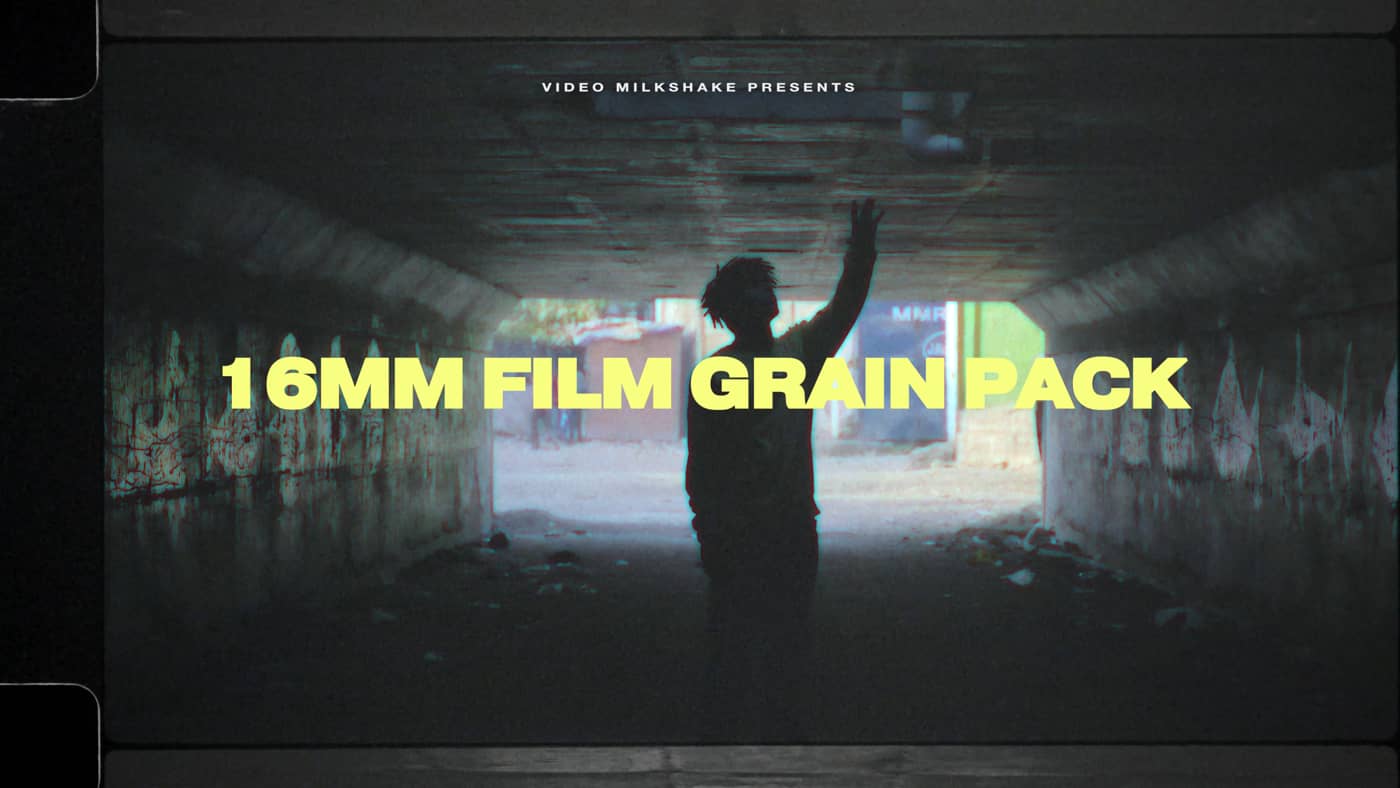 VIDEO MILKSHAKE 独特复古电影风格化质感16mm胶片颗粒边缘漏光叠加6K视频纹理包 16mm Film Grain Pack 影视音频 第5张