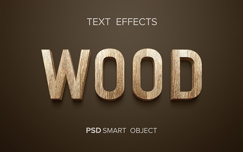 22款木质感3D立体艺术字图层样式PSD , 第1张