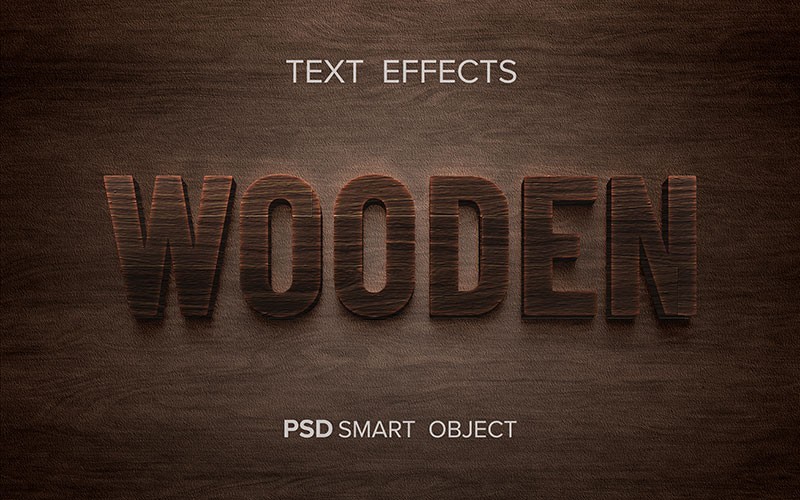 22款木质感3D立体艺术字图层样式PSD , 第4张