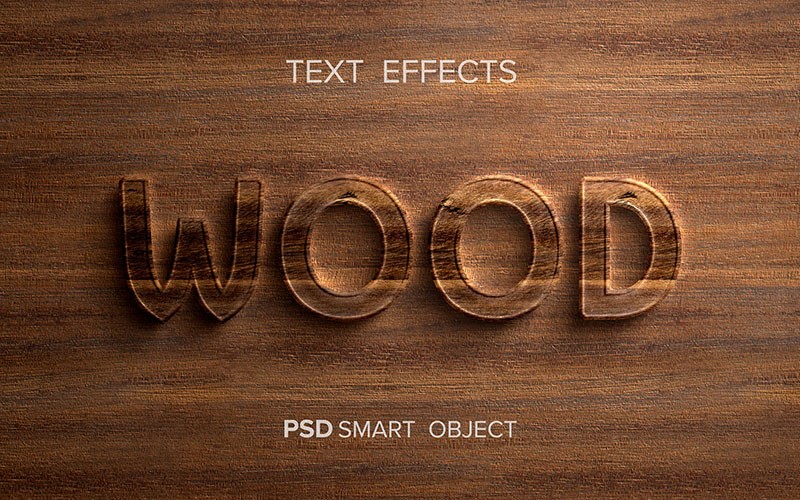 22款木质感3D立体艺术字图层样式PSD , 第6张