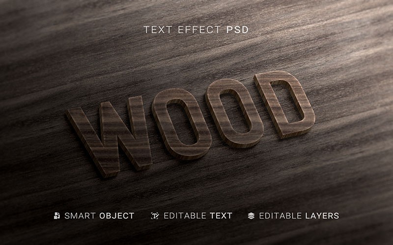 22款木质感3D立体艺术字图层样式PSD , 第8张