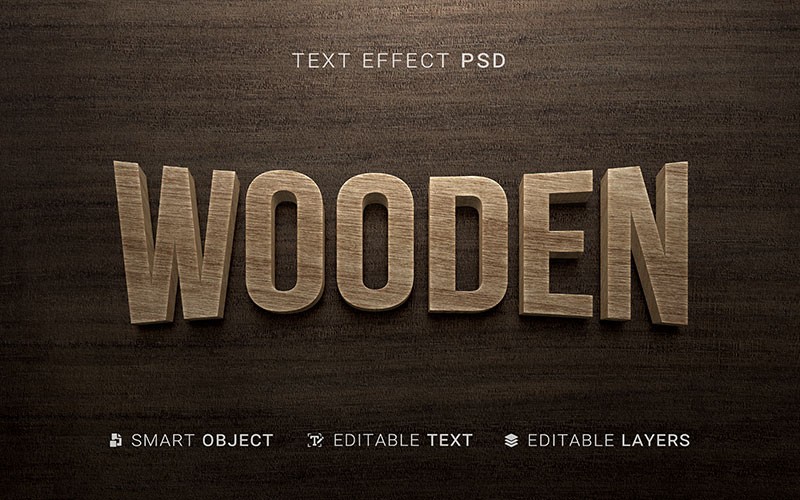 22款木质感3D立体艺术字图层样式PSD , 第12张