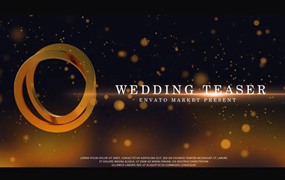 AE模板-金色光斑粒子3D元素颁奖典礼晚会仪式包装婚礼预告片 Wedding Teaser
