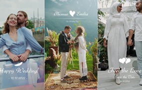 FCPX插件：9个爱情故事婚礼片尾浪漫片头婚礼主题标题插件 Elegant Wedding Titles