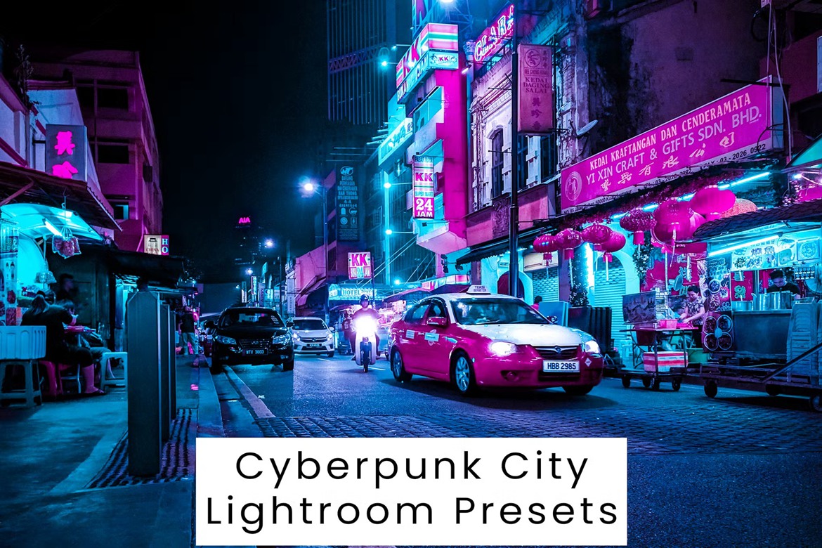 赛博朋克城市灯光摄影后期调色Lightroom预设 Lightroom Presets für Cyberpunk City 插件预设 第1张