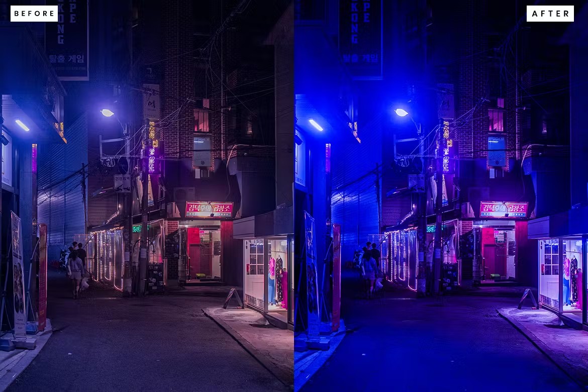 赛博朋克城市灯光摄影后期调色Lightroom预设 Lightroom Presets für Cyberpunk City 插件预设 第4张