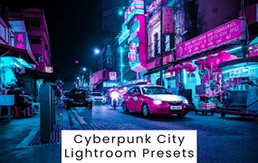 赛博朋克城市灯光摄影后期调色Lightroom预设 Lightroom Presets für Cyberpunk City