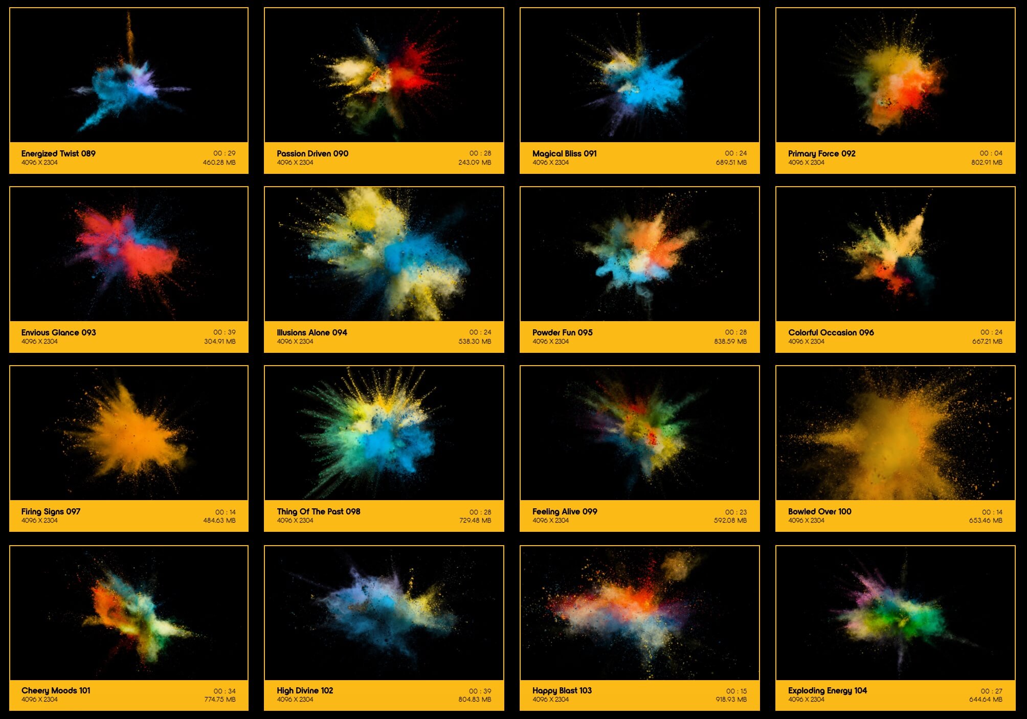BusyBoxx 108个彩色粉末慢动作爆炸飞散合成动画4K视频素材 Powder Explosions 影视音频 第4张
