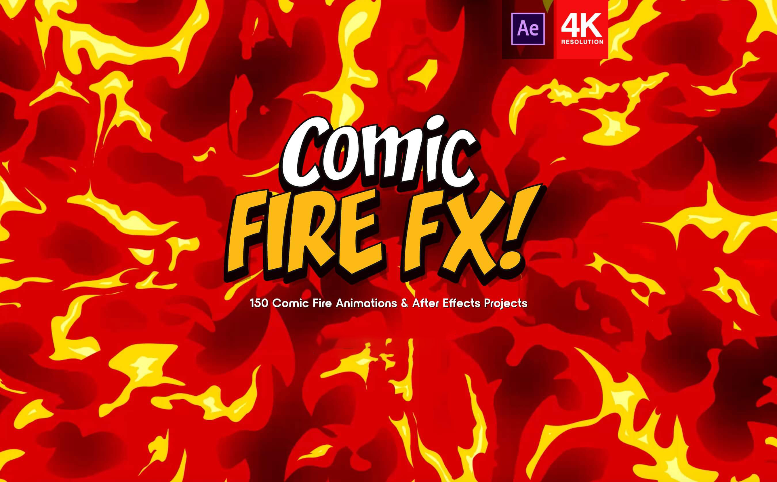BusyBoxx 152个二维动漫卡通火焰燃烧MG动画有透明通道4K视频素材 Comic Fire FX 影视音频 第1张