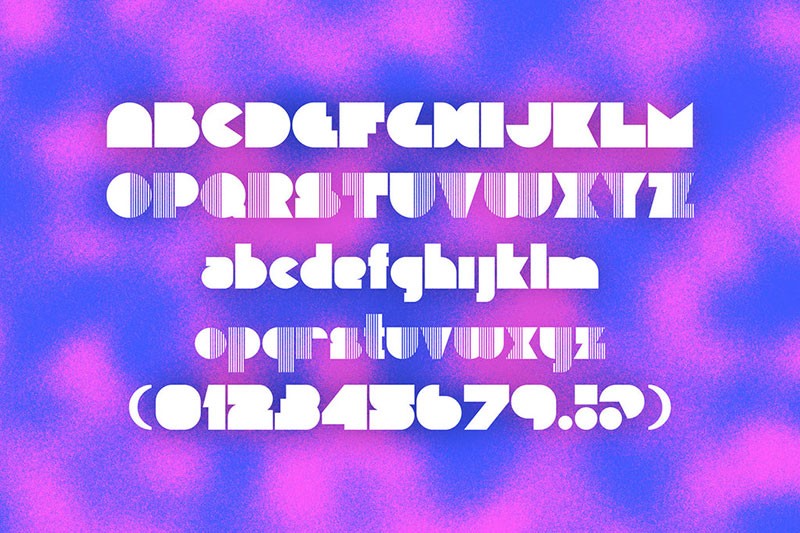 Funky Round 复古块面英文字体，免费可商用 设计素材 第2张