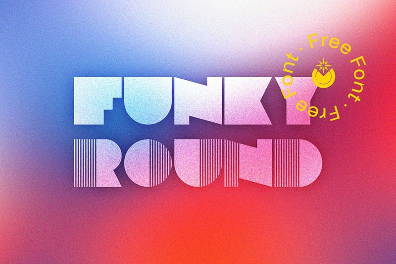 Funky Round 复古块面英文字体，免费可商用 设计素材 第1张