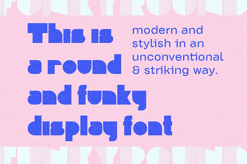 Funky Round 复古块面英文字体，免费可商用 设计素材 第3张