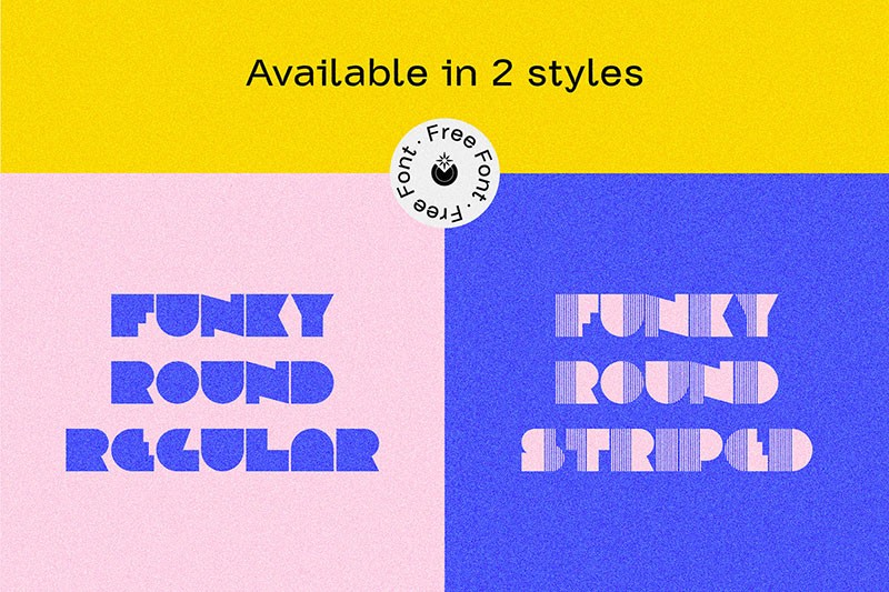 Funky Round 复古块面英文字体，免费可商用 设计素材 第4张