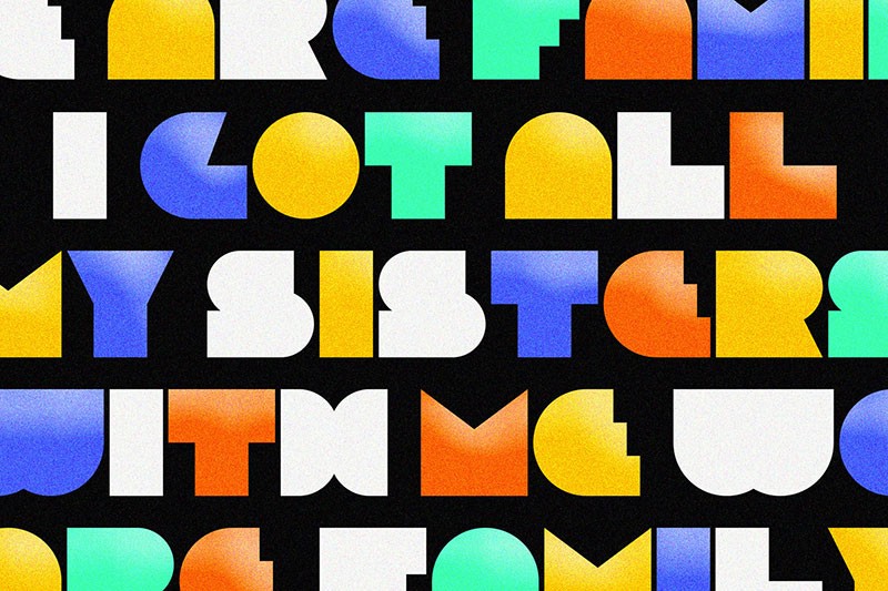 Funky Round 复古块面英文字体，免费可商用 设计素材 第5张