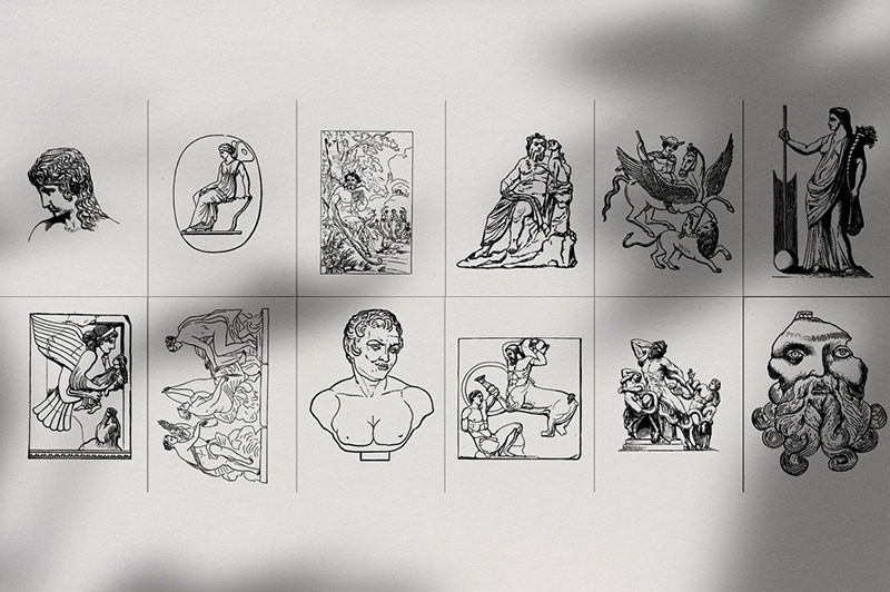 65张希腊神话人物矢量线性插图，AI源文件 图片素材 第8张