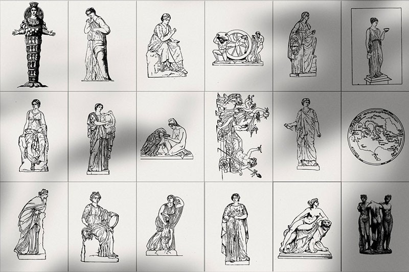 65张希腊神话人物矢量线性插图，AI源文件 图片素材 第7张