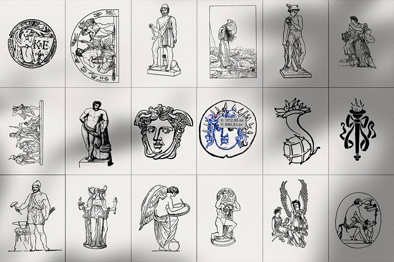 65张希腊神话人物矢量线性插图，AI源文件 图片素材 第9张