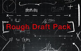 FCPX插件：180个独特手绘草稿档案信息涂鸦演示元素动画模板 Rough Draft Pack
