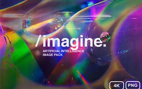 Design syndrome 100多张4K高分辨率未来主义抽象多彩海报封面背景图片素材包 Imagine Abstract AI pack
