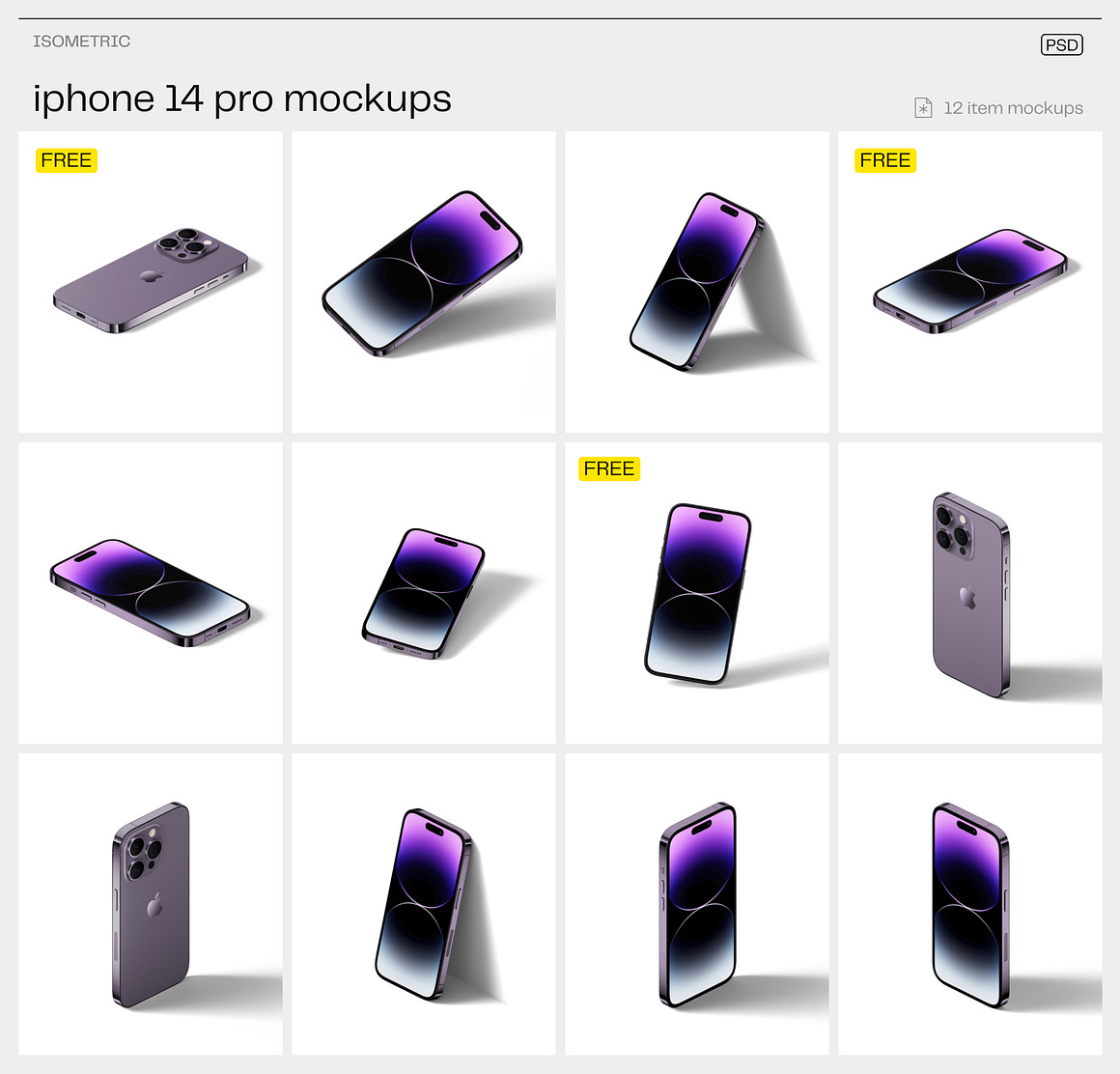 工业风极简质感高级Phone14 pro苹果手机App界面UI设计作品贴图展示PSD暗黑场景样机套装 iPhone 14 pro mockups , 第11张