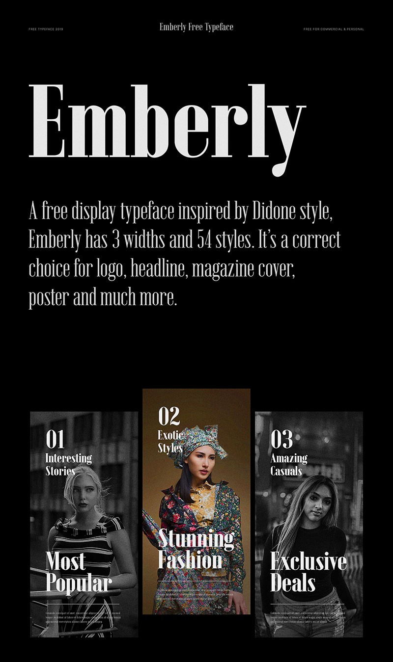 Emberly时尚杂志风英文字体，免费可商用 设计素材 第1张