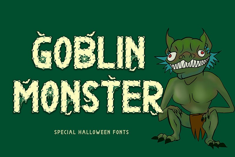Goblin Monster怪物主题英文字体 设计素材 第1张