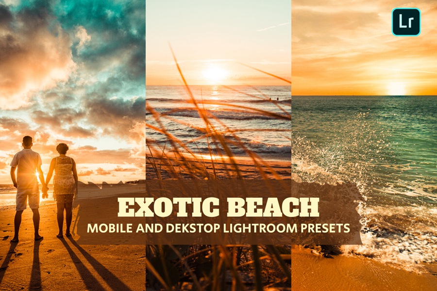 异国情调海滩旅拍摄影后期调色Lightroom预设 Exotic Beach Lightroom Presets Dekstop and Mobile 插件预设 第1张