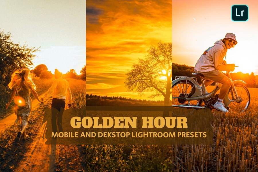 黄金时刻人像旅拍摄影后期调色Lightroom预设 Golden Hour Lightroom Presets Dekstop and Mobile 插件预设 第1张