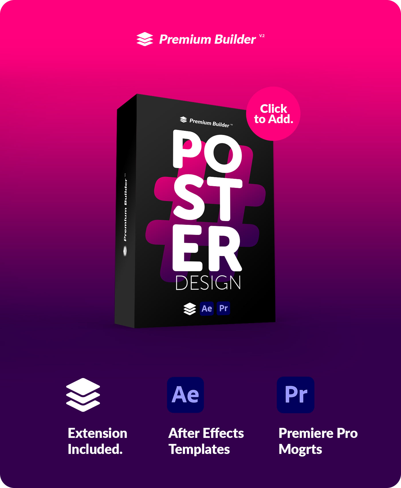 AE脚本模板-256个时尚彩色图形文字标题排版广告海报设计宣传动画 Posters Pack V8（PremiumBuilder） , 第1张