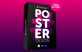 AE脚本模板-256个时尚彩色图形文字标题排版广告海报设计宣传动画 Posters Pack V8（PremiumBuilder）