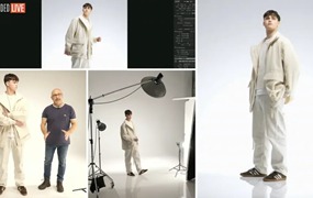 大师课程：男性模特浅色服装肖像摄影照明/姿势/眼神综合课程