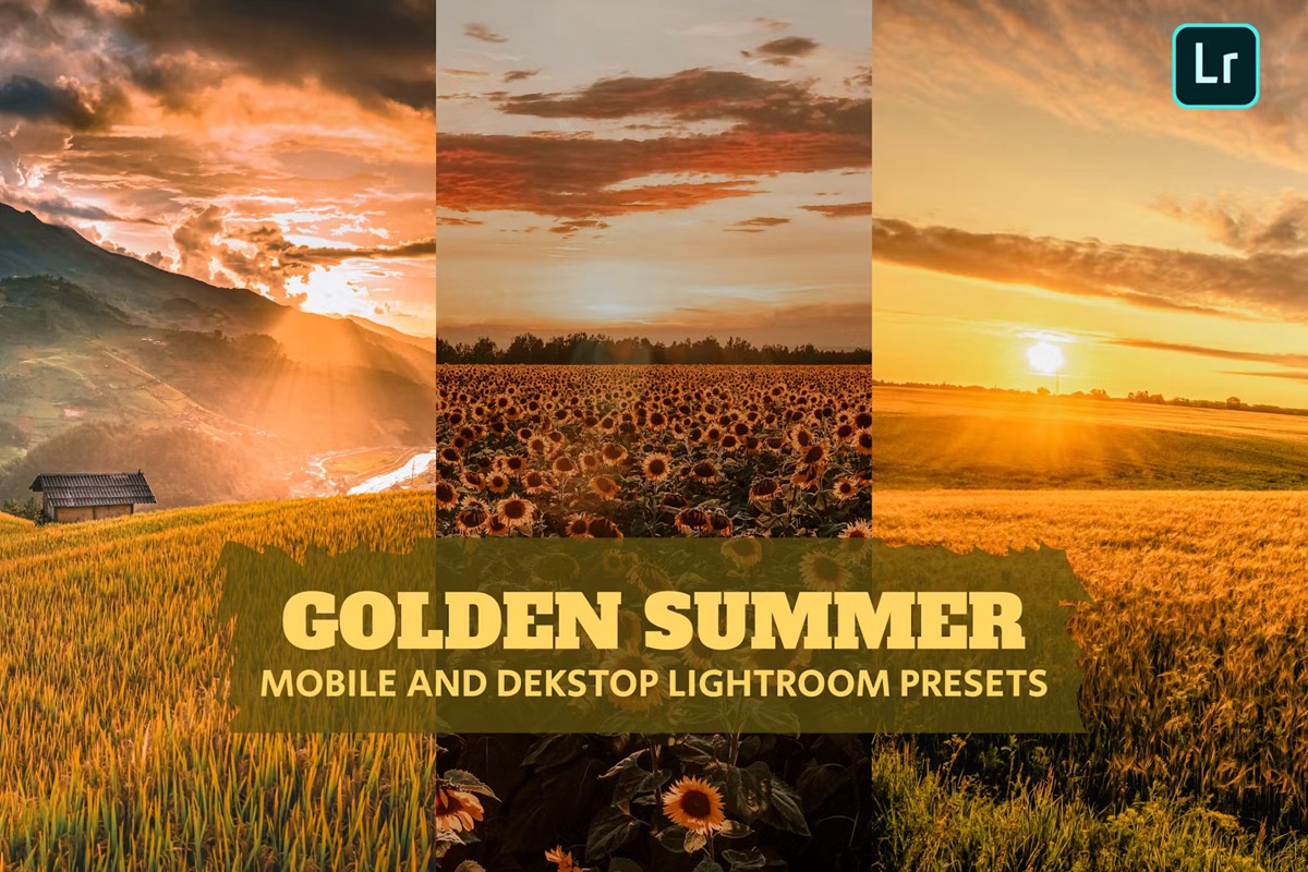 金黄夏日电影美学人像摄影后期调色Lightroom预设 Golden Summer Lightroom Presets für Desktop und Handy 插件预设 第1张