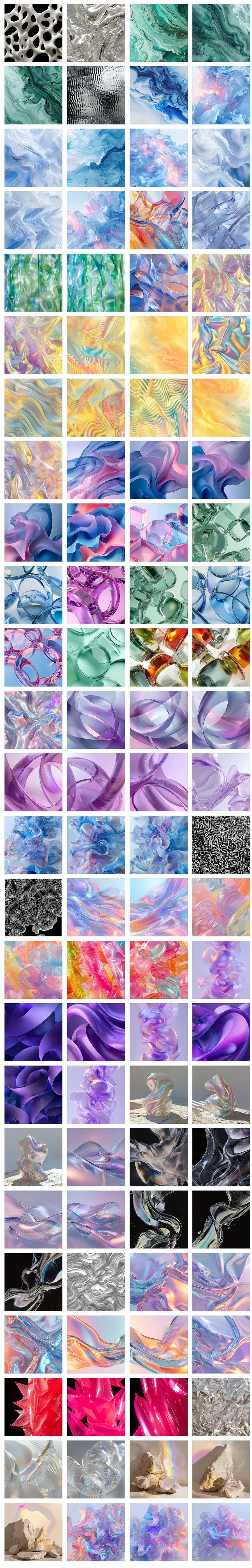 100款抽象艺术AI智能生成玻璃金属流体液体全息渐变背景壁纸图片纹理设计套装Luxe 100 AI-generated backgrounds . 第5张